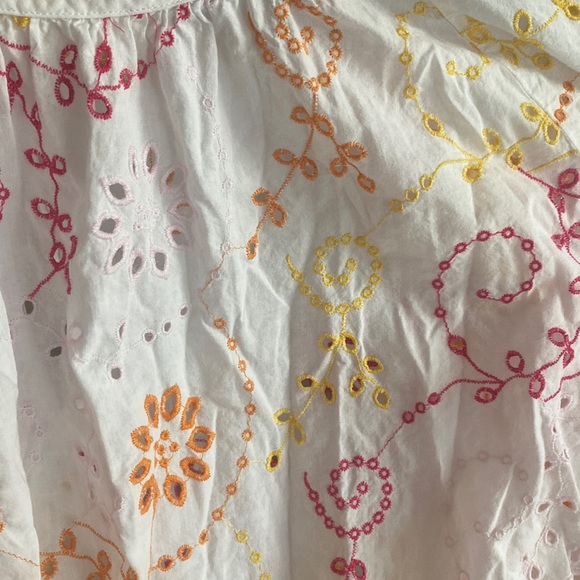 Anthropologie x Maeve White Colorful Floral Eyelet Long Sleeve - Picture 5 of 8